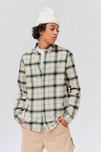 Chemise droite à carreaux