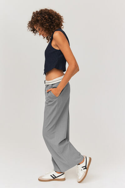 Pantalon ceinture retournée