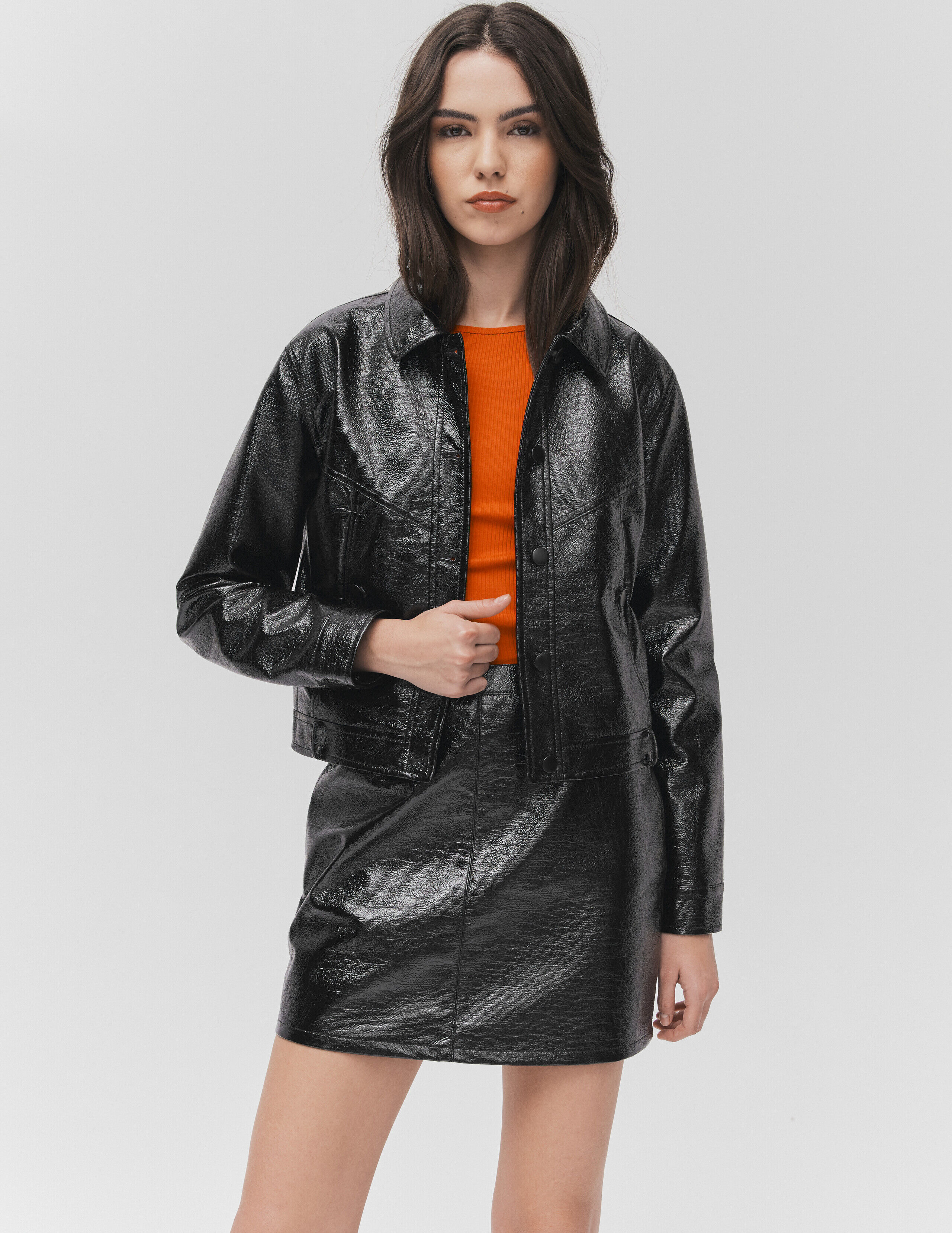 Veste vinyle sale noir
