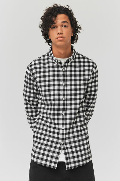 Chemise droite à carreaux
