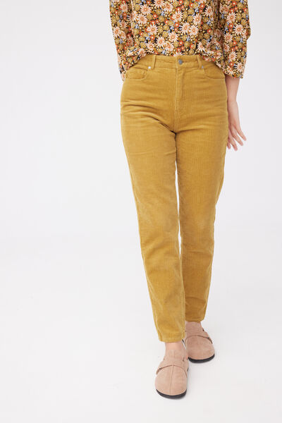 Pantalon mom velours en coton iab
