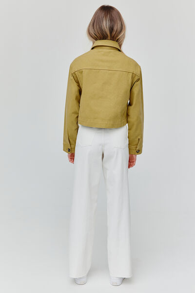 Veste denim cropped couleur