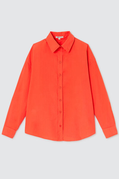 Chemise unie en popeline