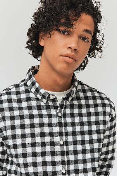 Chemise droite à carreaux