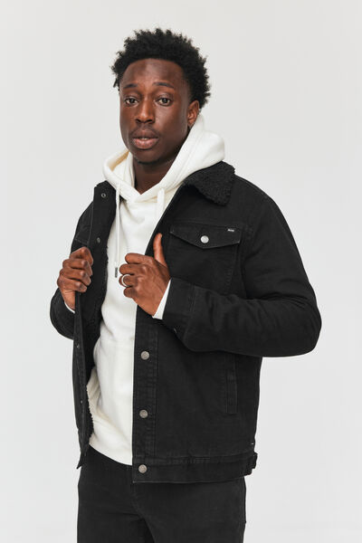 Veste Trucker denim sherpa
