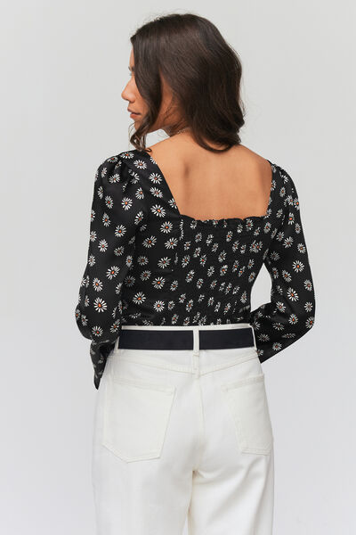 Blouse satinée à imprimé fleuri