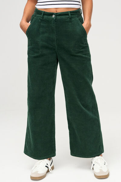 Pantalon wide leg court en velours en coton iab