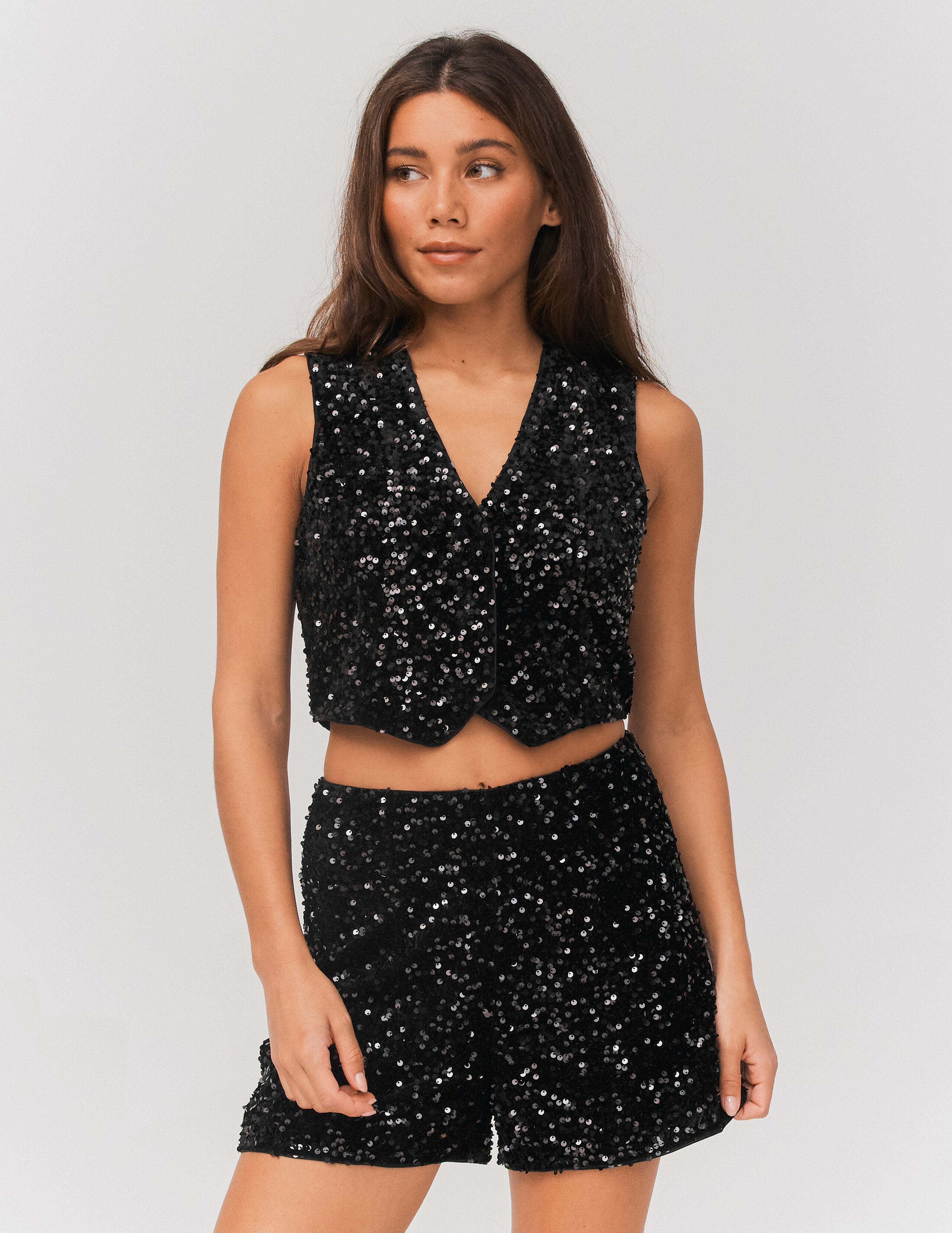 Short noir paillette new arrivals