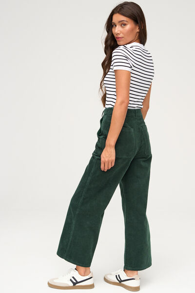 Pantalon wide leg court en velours en coton iab