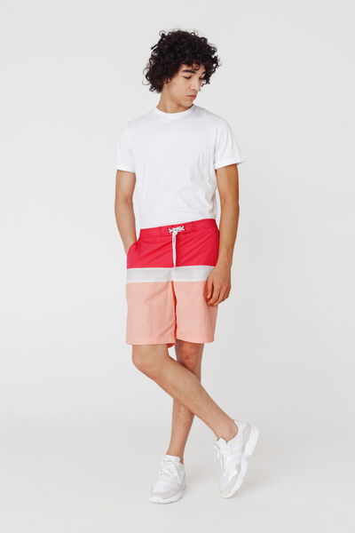 Short de bain long colorblock