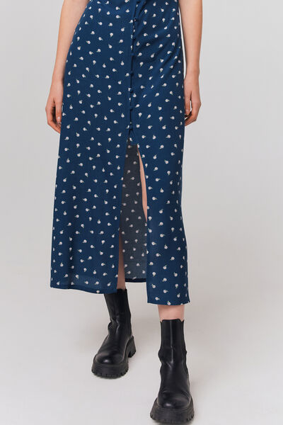 Robe longue boutonnée imprimée
