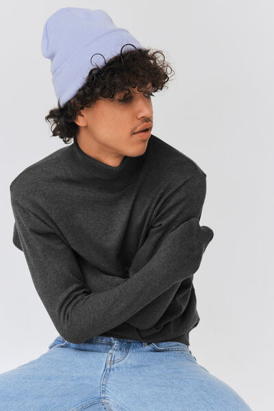 Pull col roulé