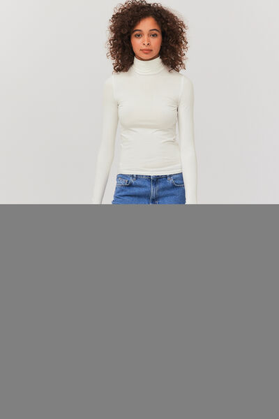 T-shirt col roulé uni