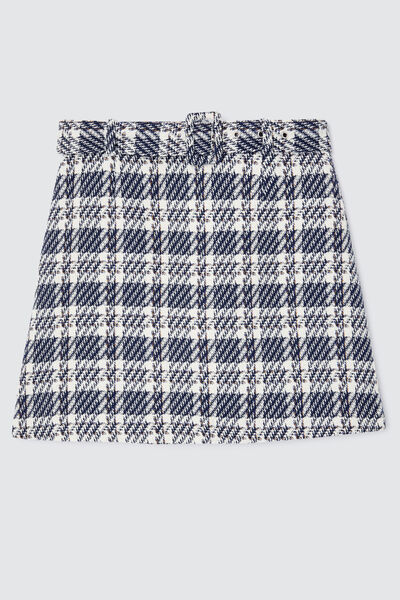Jupe ceinturée en tweed
