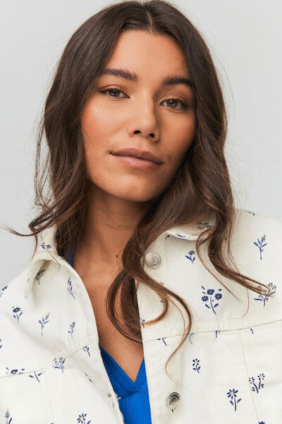 Veste en jean imprimée