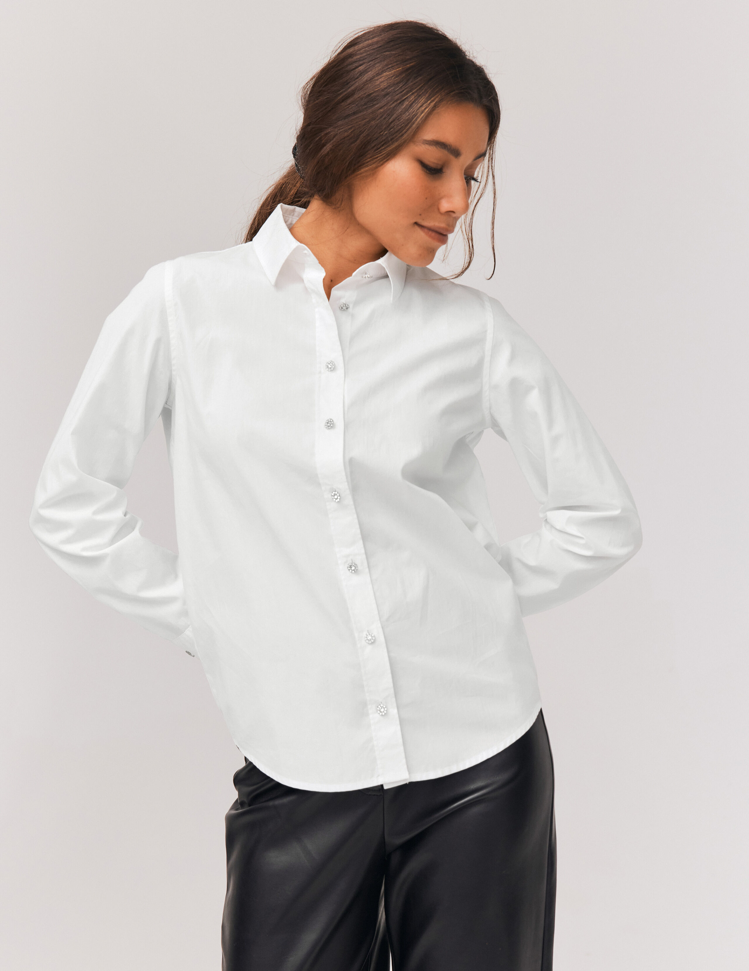 Chemise femme sales popeline blanche