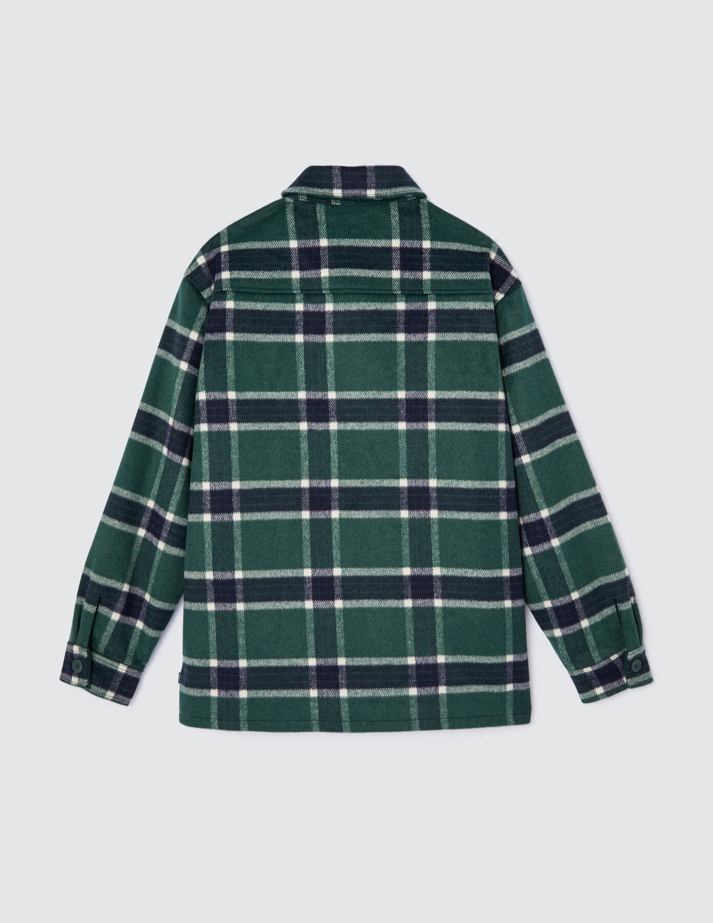 Veste surchemise à carreaux en laine