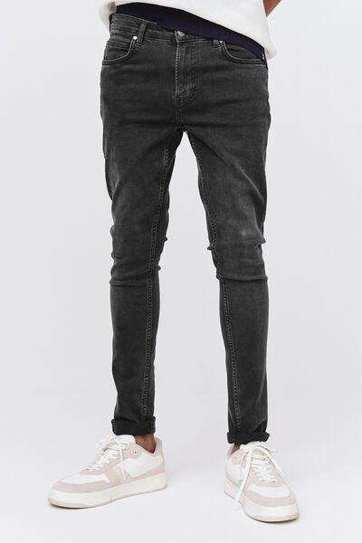 Jean skinny basique noir delavé