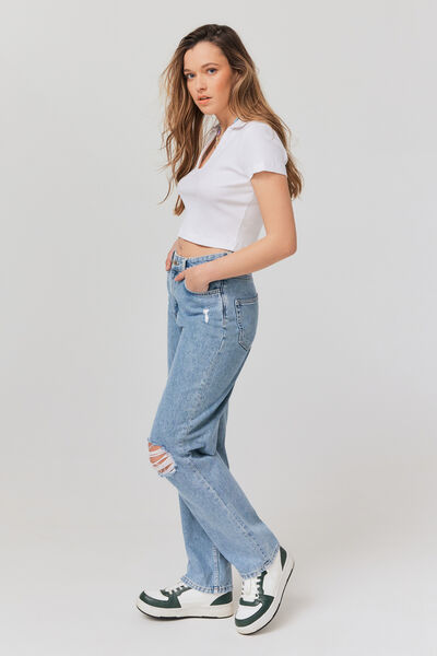 Jean boyfriend destroy taille standard
