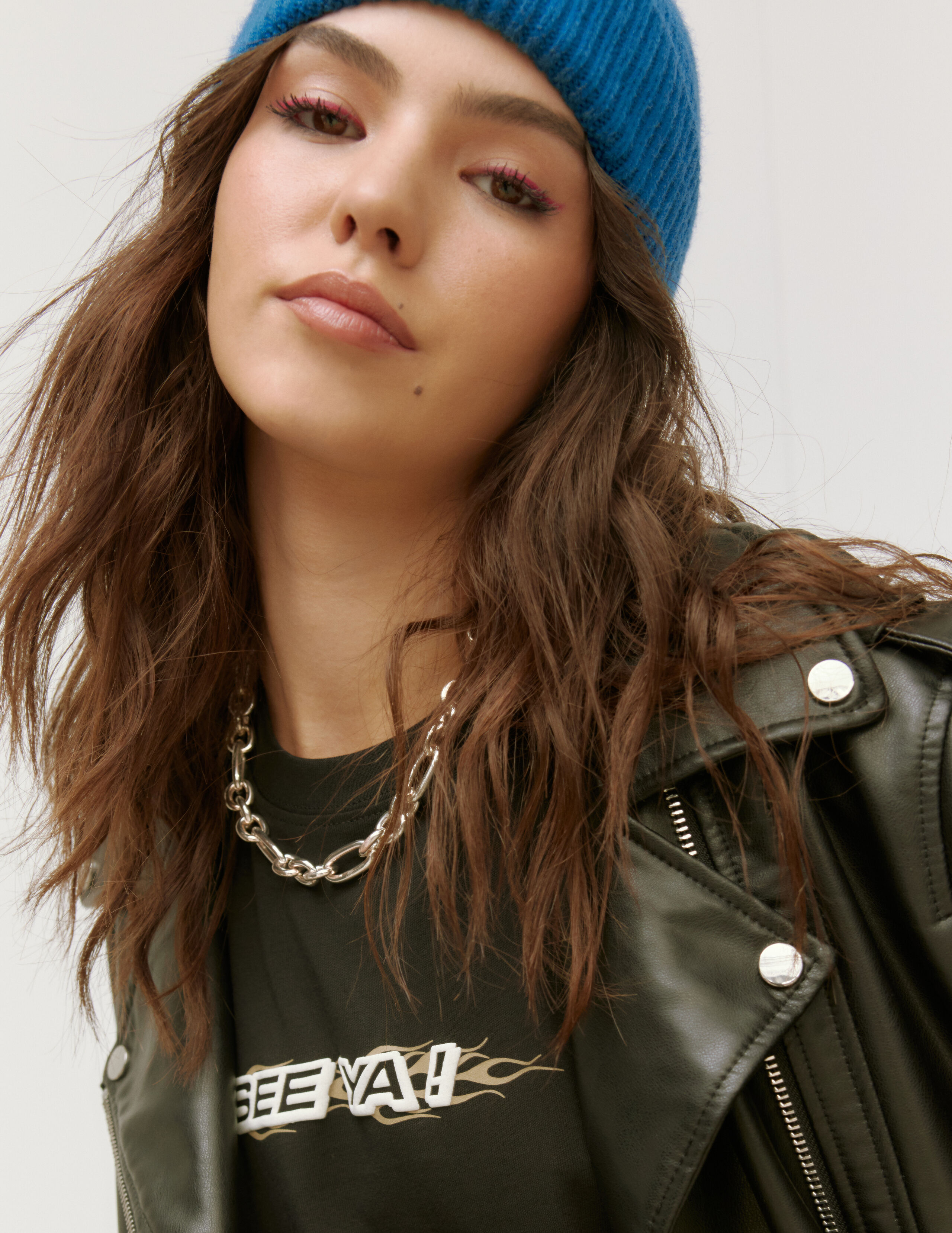 Blouson perfecto en tissu enduit Noir BZB
