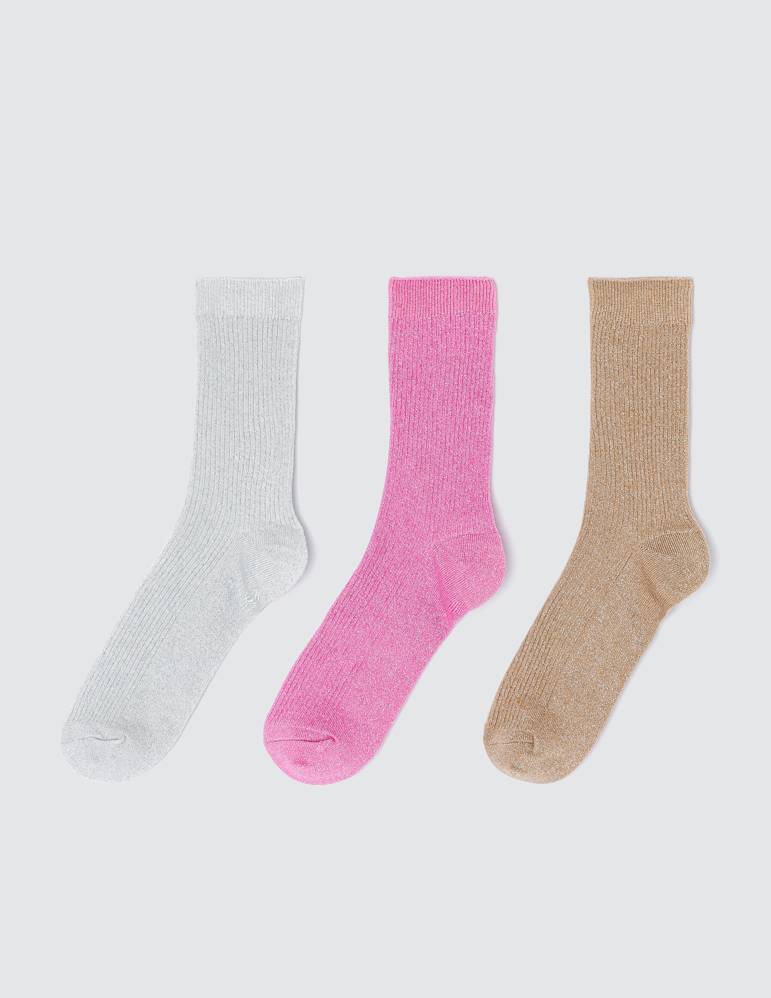 Lot de 3 paires chaussettes lurex Multicolore BZB