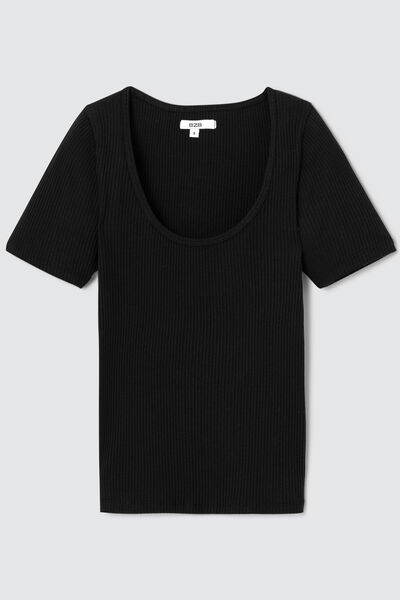 T-shirt côtelé uni