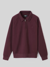 Sweat col polo zippé