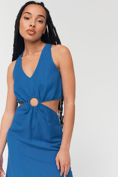 Robe ajourée en lin