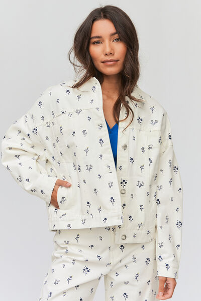 Veste en jean imprimée