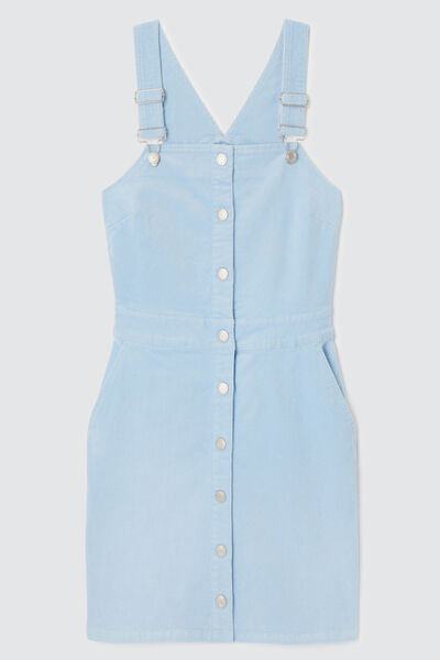 Robe en velours boutonn&eacute;e