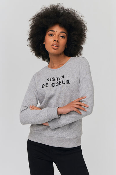 Sweat imprimé "Sister de coeur"