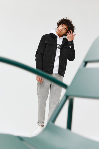 Veste en jean col sherpa