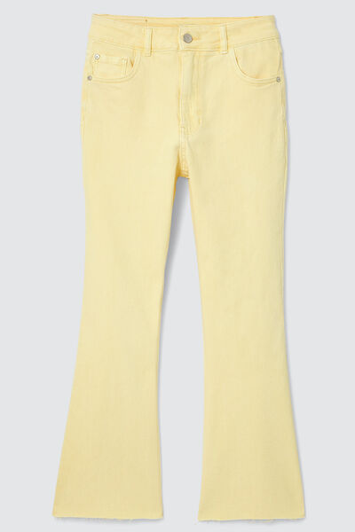 Jean flare cropped couleur