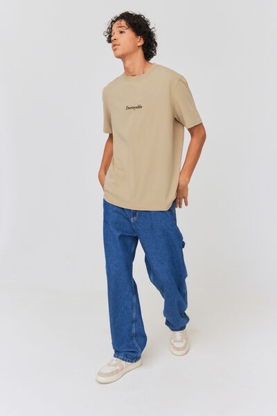 T-shirt message brodé