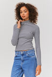 T-shirt col montant rayé