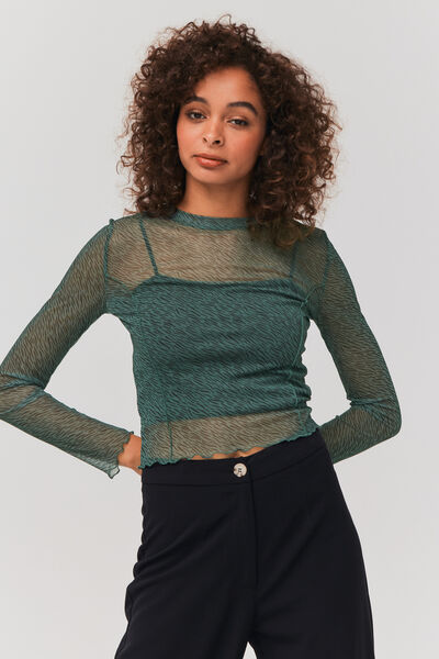 T-shirt résille imprimé