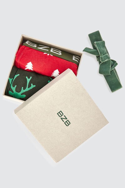 Lot de 2 boxers Noel en boite cadeau prêt à offrir