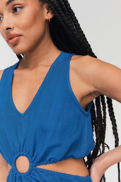 Robe ajourée en lin