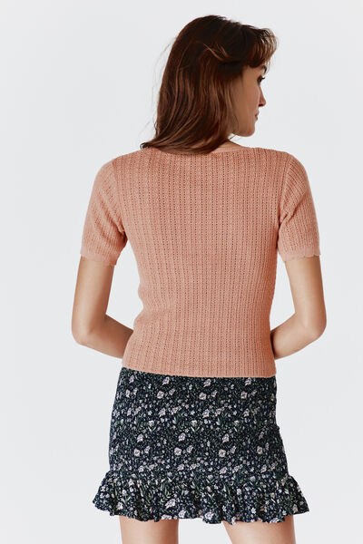 Pull manches courtes ajouré
