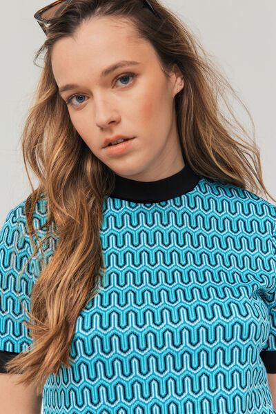 T-shirt jacquard géométrique