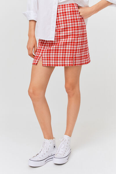 Jupe carreaux petites fentes