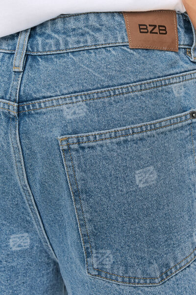 Jean relaxed stone imprimé