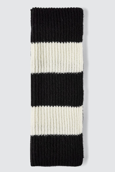 Echarpe tricot rayure bicolore
