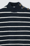 Pull rayé boutons épaule