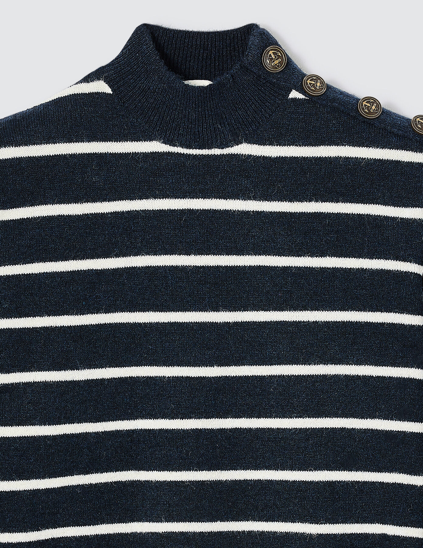 Pull rayé boutons épaule