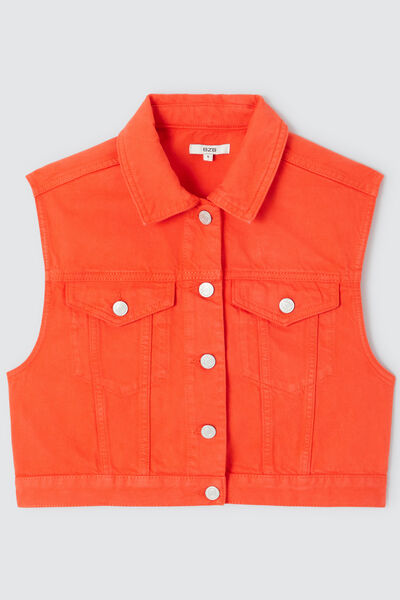 Veste denim couleur sans manches