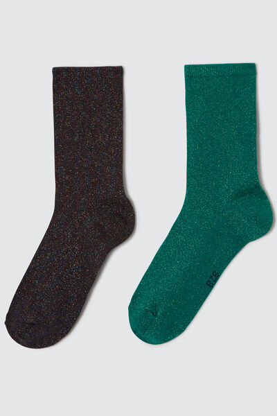 Lot de 2 paires de chaussettes lurex