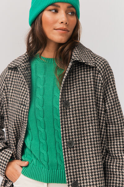 Manteau en laine à carreaux