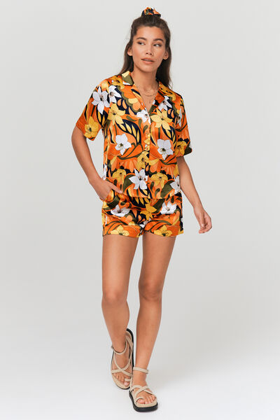 Chemise satinée à imprimé