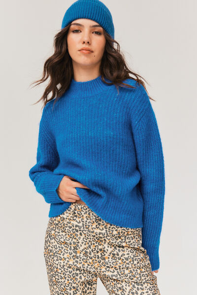 Pull uni en laine mohair et alpaga